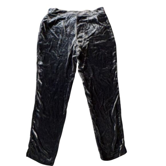 Elevenses Anthropologie Chic Velvet Ankle Trouser Pants in Grey Size 6 - Picture 6 of 12